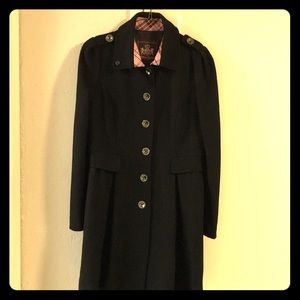 Black COTTON Coat with Cute Pink Collar💕